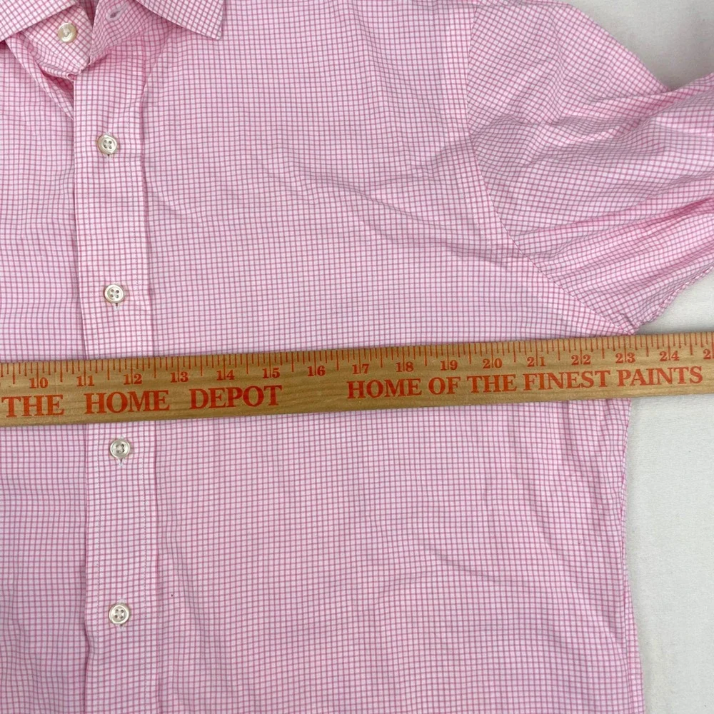 Polo Ralph Lauren Regent Custom Fit Pink Micro Check Shirt Mens 16 32/33